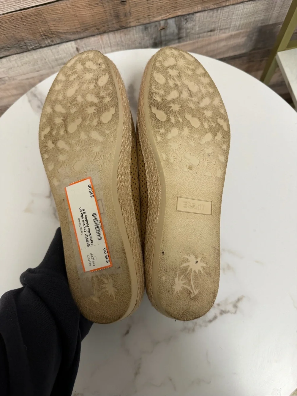 ESPRIT brown slip on espadrille Nadine 8.5